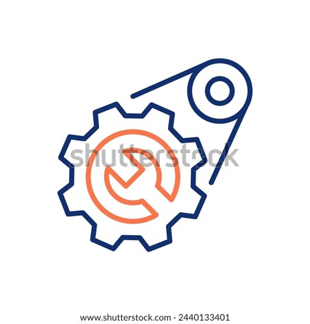 Timing belt repair icon. Vector illustration. Editable stroke.