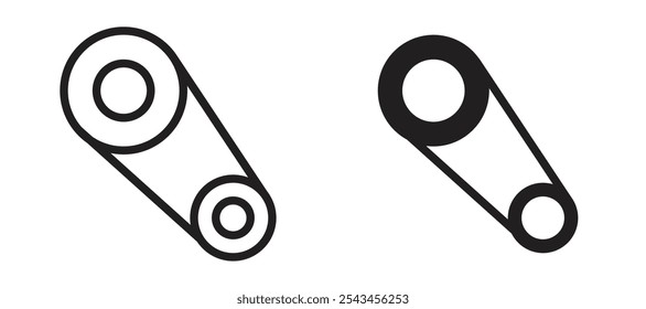 Conjunto de iconos de Vector de correa de distribución en negro.