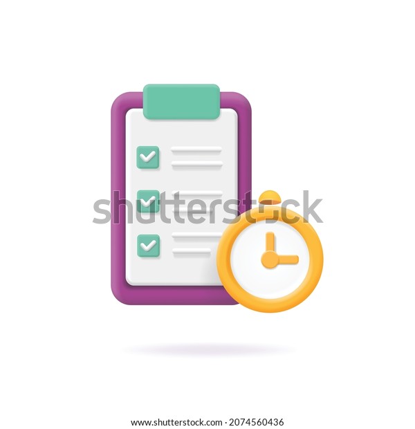Timing Concept Clock Check List On Stock Vector (Royalty Free ...