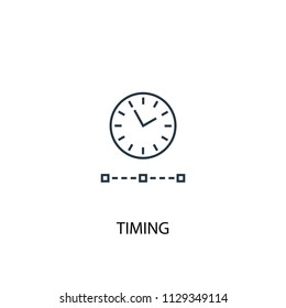 Timing concept line icon. Simple element illustration. Timing concept outline symbol design from Project management set. Can be used for web and mobile UI/UX