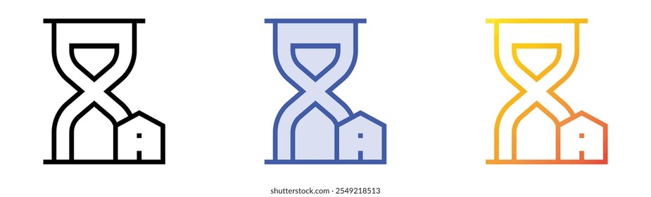 timing icon. Linear, Blue Fill and Gradient Style Design Isolated On White Background