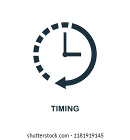 Timing icon. Monochrome style design from business collection. UI. Pixel perfect simple pictogram timing icon. Web design, apps, software, print usage.