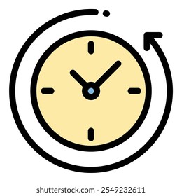 Timing Icon Precision and Scheduling in Flat Line Color Style