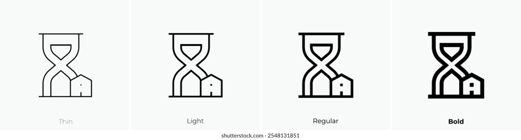 timing icon. Thin, Light Regular And Bold style design isolated on white background