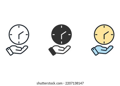 timing icons  symbol vector elements for infographic web