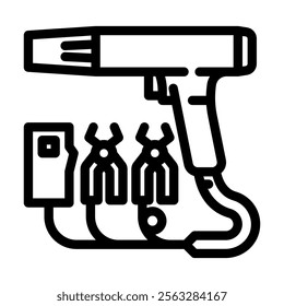 timing light car repair tool line icon vector. timing light car repair tool sign. isolated contour symbol black illustration