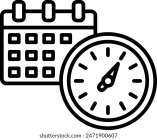 Timing Line Icon Vector Design