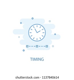 Timing line trendy icon. Simple line, colored illustration. Timing symbol flat design from Project Management set. Can be used for UI/UX