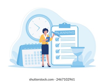 timing and project scheduling trending concept flat illustration