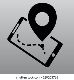 Timing and route on the navigator vector icon