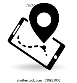 Timing and route on the navigator vector icon