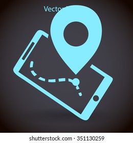 Timing and route on the navigator vector icon