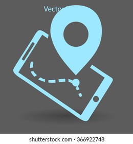 Timing and route on the navigator vector icon