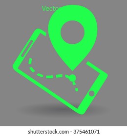Timing and route on the navigator vector icon