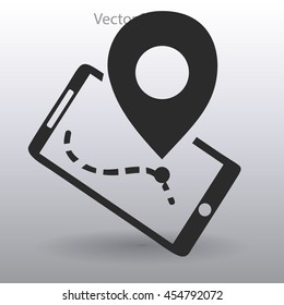 Timing and route on the navigator vector icon