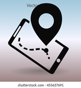 Timing and route on the navigator vector icon