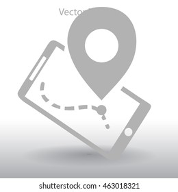 Timing and route on the navigator vector icon