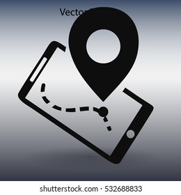 Timing and route on the navigator vector icon
