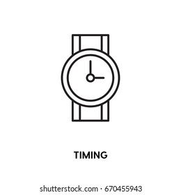 Timing vector icon, watch symbol. Modern, simple flat vector illustration for web site or mobile app