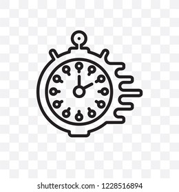 Timing vector linear icon isolated on transparent background, Timing transparency concept can be used for web and mobile