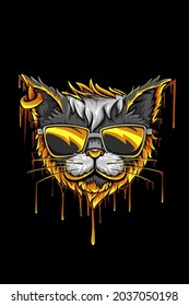 Timmy the Badass Cat. Cool Design of Badass Mafia Cat wearing Sunglasses. Black Cats Matter series from spidericks