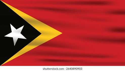 Timor Leste Country Flag 3d. Official Timor Leste Flag With Original Color and Size Proportion