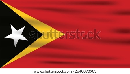 Timor Leste Country Flag 3d. Official Timor Leste Flag With Original Color and Size Proportion