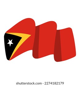 timor leste o timor oriental ondeando la bandera ilustración aislada para el día nacional de la independencia