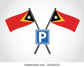 Timor Leste Emblem Road Sign