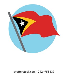Timor leste Fag  flying waving. Vector image