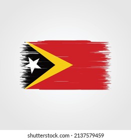 Ataques de pincel de bandera de Timor Oriental. Bandera nacional