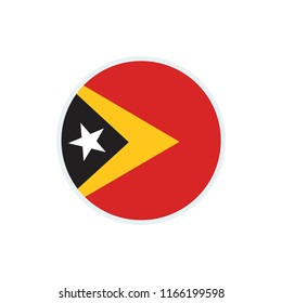Timor Leste Flag. Timor Leste circle Flag. Timor Leste symbol. 