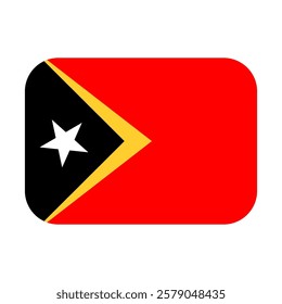 Timor leste flag design icon emoticon. Vector illustration on white background of Timor leste flag.