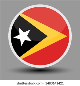 Timor Leste flag in the form of a circle, can be used for independence or other events