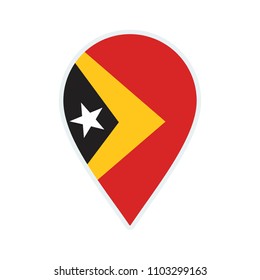 Timor Leste flag icon. Travel icon. Travel destination of Timor LesteTimor Leste. Timor Leste badge. Flag badge.