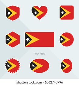 Timor Leste flag. National flag of Timor Leste. Timor Leste vector flag button. Timor Leste independence day.