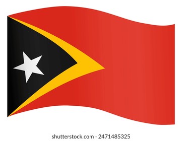 Timor Leste flag wave isolated on png or transparent background vector illustration.