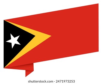 Timor Leste flag wave isolated on png or transparent background vector illustration.