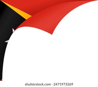 Timor Leste flag wave isolated on png or transparent background vector illustration.