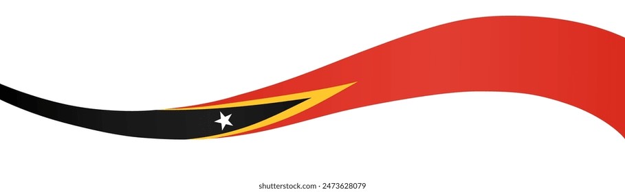 Die Flagge Timor-Lestes schwebt isoliert auf PNG oder transparenter Hintergrund-Vektorillustration.