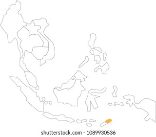 Timor Leste Map in South East Asia Region
