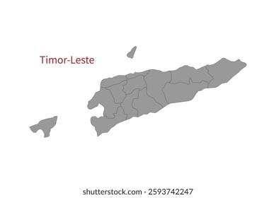 Timor Leste Map vector illustration. Timor Leste Map silhouette