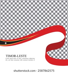 Timor Leste national flag ribbon stock vector	