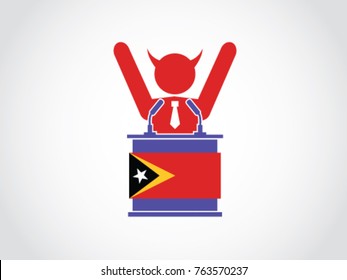 Timor Leste Podium Corrupt People Celebrate Speech