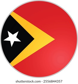 Timor Leste Round Flag Vector