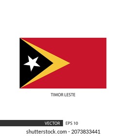 La bandera cuadrada de Timor Oriental sobre fondo blanco y especificar es el vector eps10.