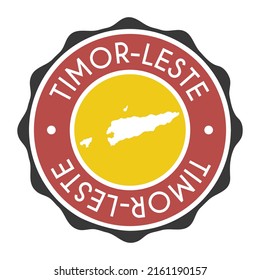 Señal del vector de sellos del mapa de insignias de Timor-Leste. Etiqueta de icono de diseño de marca de país de símbolo nacional. 