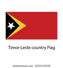 País de Timor Oriental Bandera dibujo a mano ilustración Vector basado en dibujo