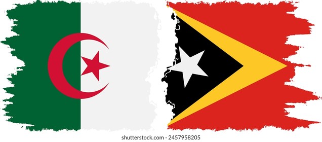 Timor-Leste - East Timor and Algeria grunge flags connection, vector