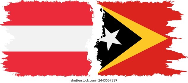 Timor-Leste - East Timor and Austria grunge flags connection, vector